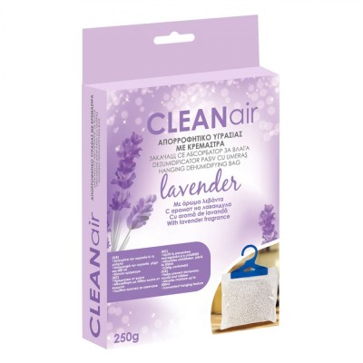 Dezumidificator Pasiv CleanAir, Lavender, Capacitate 500ml, Cu Umeraș, Aromă Lavandă, 250g foto