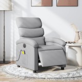 VidaXL Fotoliu electric de masaj rabatabil, gri deschis, microfibră