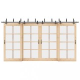 VidaXL Set feronerie pentru uși glisante, negru, 427 cm, oțel