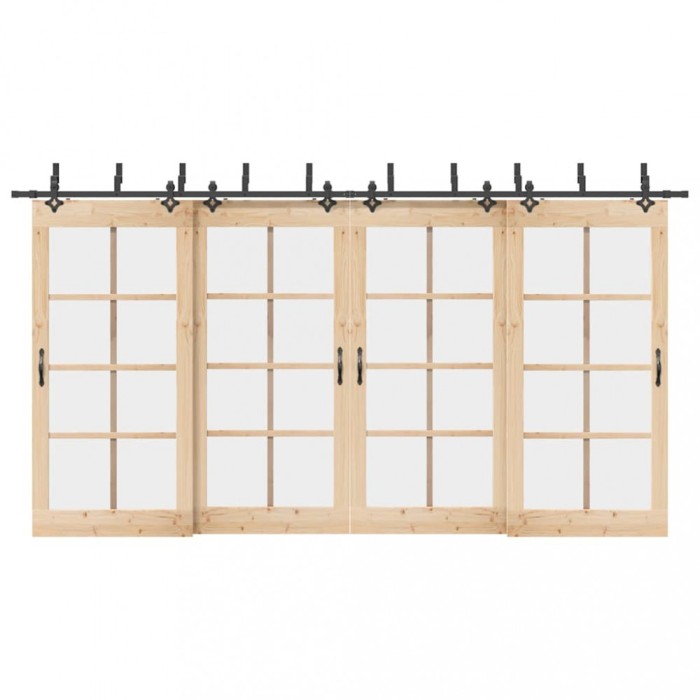 vidaXL Set feronerie pentru uși glisante, negru, 427 cm, oțel
