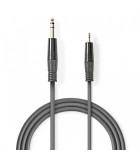 Cablu Audio Stereo Jack 6.35 mm tata - 3.5 mm tata 3m gri Nedis