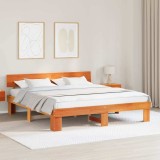 Cumpara ieftin Cadru de pat Maroniu cerat 200 x 200 cm Lemn de pin masiv