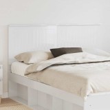 vidaXL Tăblie cap cu headboard Alb Lucios 150 cm Lemn compozit 887752