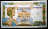 315 FRANTA WWII 500 FRANCS FRANCI 26.6.1941 SR. 028