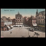 Carte poștală veche Oradea &ndash; Piata B&eacute;mer (cu Primaria in Spate) &ndash; 1913