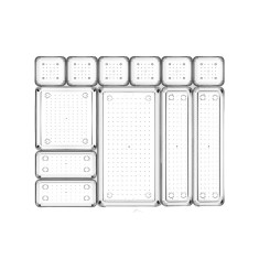 Set 12 piese Organizator Sertare, de 5 marimi diferite (6 piese 7,5x7,5x5cm, 2 piese 7,5x15x5cm, 2 piese 7,5x30x5cm, 1 piese 15x15x5cm, 1 piese 15x30,