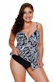 SW1446-1122 Costum de baie tankini cu top accesorizat si chilot normal, M