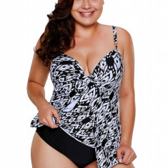 SW1446-1122 Costum de baie tankini cu top accesorizat si chilot normal