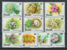 Rwanda 1981 Mi 1093-102 - MNH, nestampilat - Flori, plante, flora foto