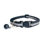Cumpara ieftin Zgarda Reflectorizanta Neagra cu Clopotel, Reglabila 21-33cm, Caini Pisici - Siguranta Sporita pe Timp de Noapte