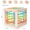 Cub Educativ 2 in 1, sortator forme si benzi elastice,15 x 15 x 15 cm.
