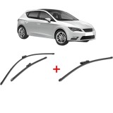 Cumpara ieftin Set 3 stergatoare SEAT LEON (5F1) 2012 - 2020, pentru parbriz si luneta, Valeo Silencio Xtrm