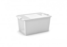 Cutie KIS Bi-Box L, 40L, albă, 35x55x28 cm, cu capac foto