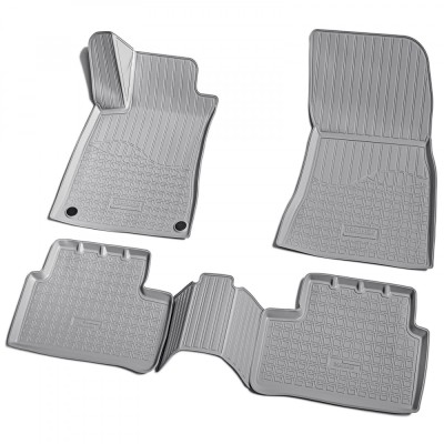 Set de 5 covorase gri cauciuc 3D stil tavita premium pentru Mercedes A-Class W177, B-Class W247, CLA C118,X118 din 2018 foto