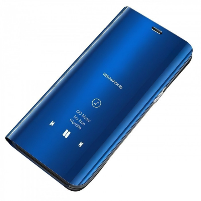 Husa Plastic OEM Clear View pentru Huawei P Smart+ 2019, Albastra