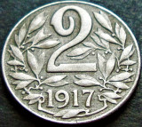 Moneda istorica 2 HELLER - AUSTRIA / Austro-Ungaria, anul 1917 * cod 1223 B