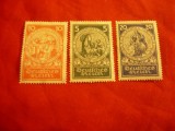 Serie mica Germania 1924 Deutsches Reich -Ajutor refugiati, 3 valori