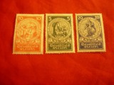 Serie mica Germania 1924 Deutsches Reich -Ajutor refugiati, 3 valori, Nestampilat