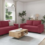 VidaXL Set canapea cu perne, 2 piese, roșu vin, material textil