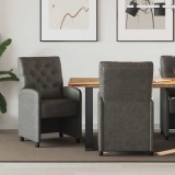 Cumpara ieftin Scaune de dining cu roti cu roti 2 pcs Negru 58 x 67 x 97 cm