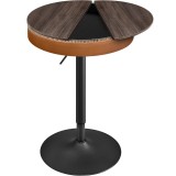 VASAGLE Masa de bar maro caramel, 59x59x(83-105) cm &ndash; inaltime reglabila, compartiment de depozitare Household NewTrend