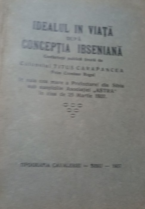 IDEALUL DE VIATA DUPA CONCEPTIA IBSENIANA