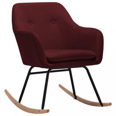 Scaun balansoar, rosu vin, material textil foto