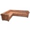 Canapea coltar Chesterfield, 6 locuri, piele artificiala, maro
