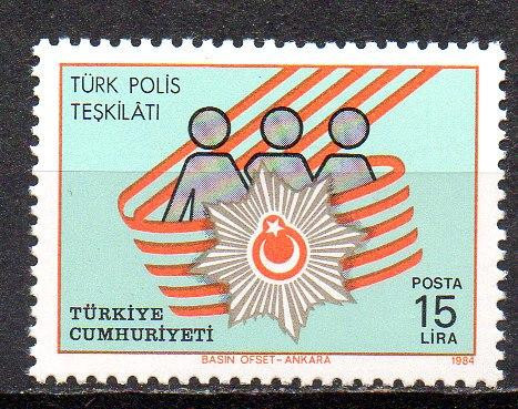 TURCIA 1984, Politia Turca, serie neuzata, MNH