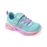 Pantofi sport SKECHERS albastri, PLAY SCENE, din material textil