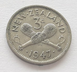 384. Moneda Noua Zeelanda 3 pence 1947, Australia si Oceania