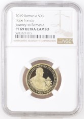 Romania - 50 Bani 2019 - Papa - Proof - PF 69 - Ultra Cameo