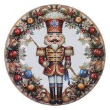 Platou Decorativ, Model Spargatorul de Nuci, Plastic, Rotund, Multicolor, Diametru 33 cm, Oem