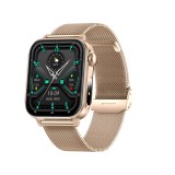 Cumpara ieftin iSEN V96 Smartwatch, Auriu, 1.83 HD, Ritm Cardiac, Tensiune Arteriala, Oxigen in Sange (SpO2), Functie Apel, 280 mAh, IP67, Curea Metal, Aplicatia DaF