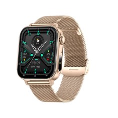 iSEN V96 Smartwatch, Auriu, 1.83 HD, Ritm Cardiac, Tensiune Arteriala, Oxigen in Sange (SpO2), Functie Apel, 280 mAh, IP67, Curea Metal, Aplicatia DaF