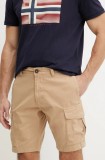 Napapijri pantaloni scurti din bumbac N-Deline barbati, culoarea bej, NP0A4HOTN1Q1