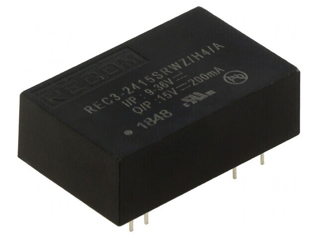 Convertor DC/DC 3W 18-36V 15V 200mA DIP24