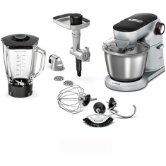 Robot de bucatarie, Bosch, 1400 W, 7 viteze, senzor SmartDough, Negru/Argintiu