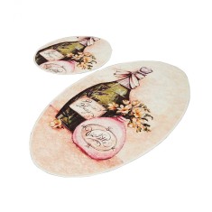 Set 2 Covorase baie Violeta, 60 x 100 cm, 50 x 60 cm, Antiderapant, Multicolor