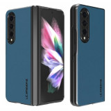 Cumpara ieftin Husa Telefon Samsung Galaxy Z Fold 3 5G Dura Din Piele Ecologica Albastra