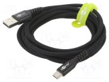 Cablu USB 2.0 Goobay USB A - USB C 2m negru 60W 3A