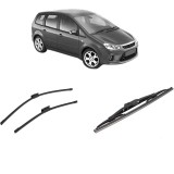 Cumpara ieftin Set 3 stergatoare FORD C-MAX (DM2) din 2007-2010, pentru parbriz si luneta fata si spate auto, Bosch Twin-Aerotwin Multi, din cauciuc siliconat rezist