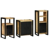 Cumpara ieftin Set de mobilier pentru baie 3 pcs Maro Lemn de mango solid