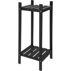 Etajera din lemn cu 2 niveluri, de culoare neagra