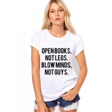 Tricou dama alb - Open Books - S