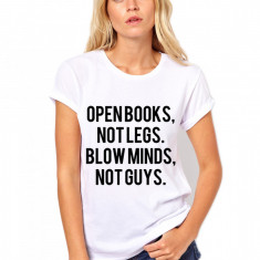 Tricou dama alb - Open Books - XL