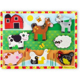 Puzzle lemn in relief Animale de ferma Melissa and Doug, Melissa &amp; Doug