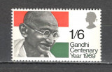 Anglia/Marea Britanie.1969 100 ani nastere Gandhi GA.70, Nestampilat