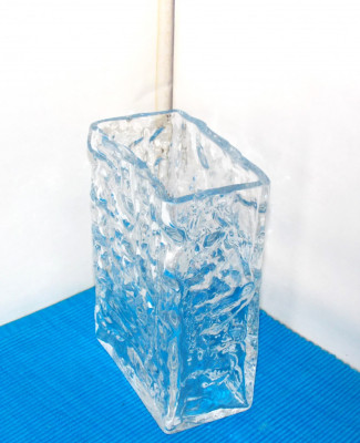 Vaza cristal masiv 24%PbO, suflata manual - design Christer Sjogren, Lindshammar foto