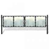 Poartă dublă neagră pentru gard 300 x 150 cm, vidaXL